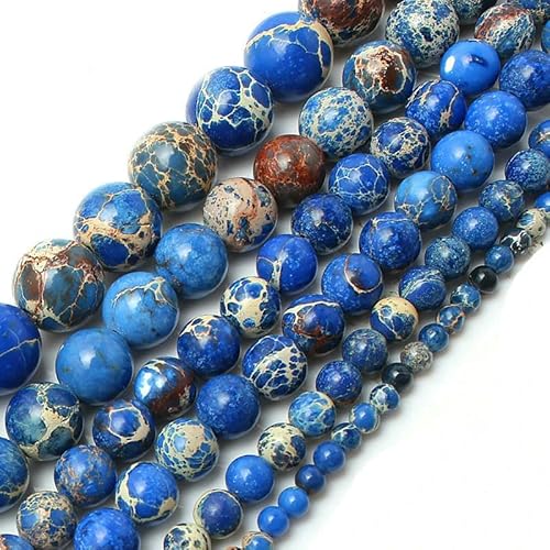 Natürlicher Flammenstein, helle, lose Abstandshalter, UV-leuchtender Feuerstein zur Schmuckherstellung, DIY-Armband, 4, 6, 8, 10 mm, blaues Meeressediment, 8 mm, ca. 41 Stück Natürlicher Flammenstein, helle, lose Abstandshalter, UV-leuchtender Feuerstein zur Schmuckherstellung, DIY-Armband, 4, 6, 8, 10 mm, blaues Meeressediment, 8 mm, ca. 41 Stück von QPFNEI