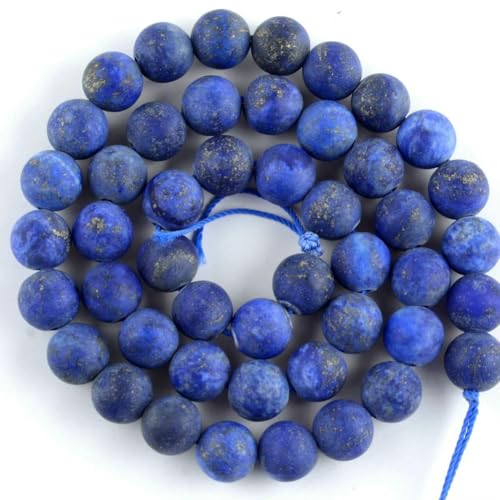 Natürlicher matter Jaspis, mattierter Amazonit, Achate, Jade, Quarz, Türkis, Stein, runde Abstandsperle zur Schmuckherstellung, Armband-Lapislazuli-10 mm, 36 bis 37 Stück von QPFNEI