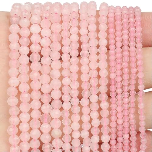 Natürlicher roter Jaspis, 2 mm, 3,0 mm, 4,0 mm, facettierte, runde, lose Abstandsperlen, DIY-Armband, Halskette, Schmuckherstellung, handgefertigtes Bastelzubehör, Rosenquarz, 2 mm, ca. 155 Stück Natürlicher roter Jaspis, 2 mm, 3,0 mm, 4,0 mm, facettierte, runde, lose Abstandsperlen, DIY-Armband, Halskette, Schmuckherstellung, handgefertigtes Bastelzubehör, Rosenquarz, 2 mm, ca. 155 Stück von QPFNEI