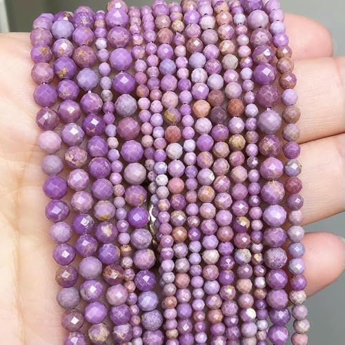 Natürlicher roter Jaspis, 2 mm, 3,0 mm, 4,0 mm, facettierte, runde, lose Abstandsperlen, DIY-Armband, Halskette, Schmuckherstellung, handgefertigtes Bastelzubehör, lila Glimmer, 2 mm, ca. 155 Stück Natürlicher roter Jaspis, 2 mm, 3,0 mm, 4,0 mm, facettierte, runde, lose Abstandsperlen, DIY-Armband, Halskette, Schmuckherstellung, handgefertigtes Bastelzubehör, lila Glimmer, 2 mm, ca. 155 Stück von QPFNEI