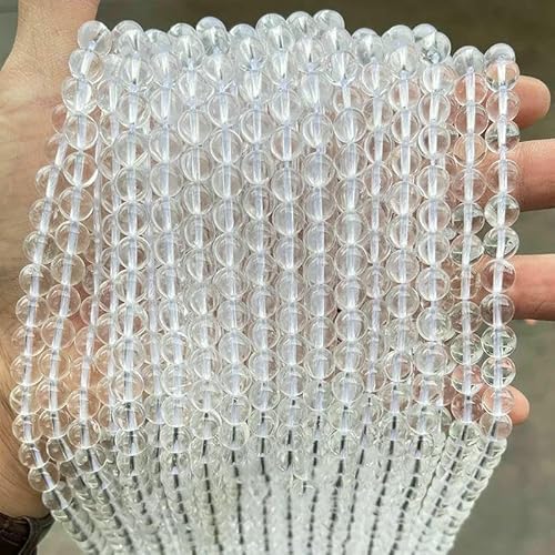 Natürlicher weißer kristallklarer Quarzstein, Perlen zur Schmuckherstellung,DIY-Armband,Halskette, Ohrring-Accessoire, 38,1 cm Strang, 7A Bergquarz, 11–12 mm, ca. 30 Stück von QPFNEI