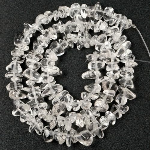 Naturstein, 5–8 mm, unregelmäßige weiße klare Quarz-Chip-Perlen zur Schmuckherstellung,DIY-Armbänder, Halsketten, Armbänder, Handarbeiten, 15 Zoll – Quarze, 5–8 mm von QPFNEI