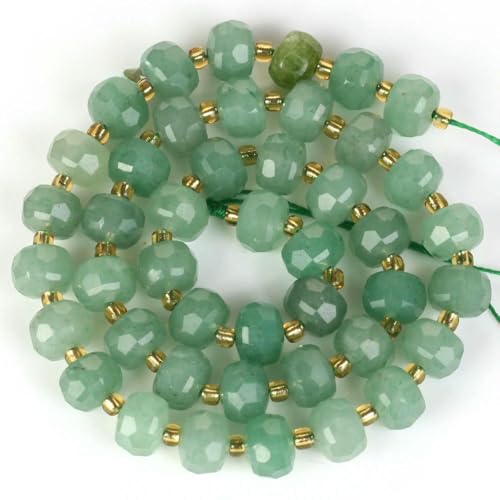 Naturstein, grüner Aventurin, runde lose Perlen, facettierte Tropfen, Rondell, Jade, lose Perle für die Schmuckherstellung, DIY-Armband, handgefertigt, 5 x 8 facettierte Rondell Naturstein, grüner Aventurin, runde lose Perlen, facettierte Tropfen, Rondell, Jade, lose Perle für die Schmuckherstellung, DIY-Armband, handgefertigt, 5 x 8 facettierte Rondell von QPFNEI