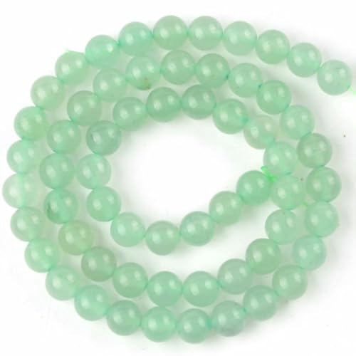 Naturstein, grüner Aventurin, runde lose Perlen, facettierte Tropfen, Rondell, Jade, lose Perle für die Schmuckherstellung, DIY-Armband, handgefertigt, 6 mm, grüner Aventurin von QPFNEI