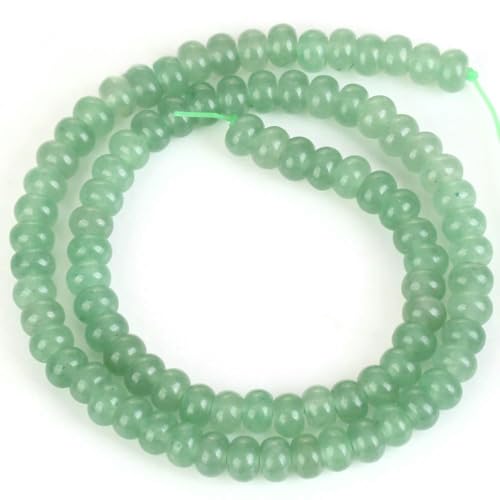 Naturstein, grüner Aventurin, runde lose Perlen, facettierte Tropfen-Rondell-Jade, lose Perle für die Schmuckherstellung, DIY-Armband, handgefertigt, 4 x 6 mm, Rondell von QPFNEI