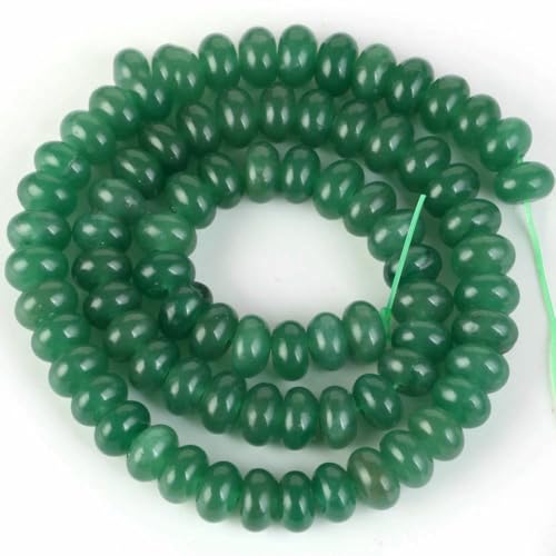 Naturstein, grüner Aventurin, runde lose Perlen, facettierte Tropfen-Rondell-Jade, lose Perle für die Schmuckherstellung, DIY-Armband, handgefertigt, 5 x 8 mm, Rondell von QPFNEI