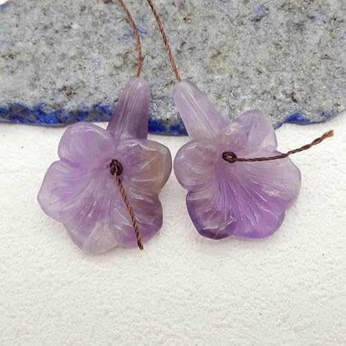 Naturstein Amethyst Geschnitzte Blumenohrringperlen Modeschmuck Accessoire für Frauen 33x23x9mm 10g-Standard Naturstein Amethyst Geschnitzte Blumenohrringperlen Modeschmuck Accessoire für Frauen 33x23x9mm 10g-Standard von QPFNEI