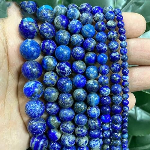 Natursteinperlen, Jaspis, Amazonit, Türkis, Achate, runde Perlen zur Schmuckherstellung, DIY-Armband, Ohrringe, 4/6/8/10/12 mm, Lapislazuli-Stein, 10 mm, ca. 36 Stück Natursteinperlen, Jaspis, Amazonit, Türkis, Achate, runde Perlen zur Schmuckherstellung, DIY-Armband, Ohrringe, 4/6/8/10/12 mm, Lapislazuli-Stein, 10 mm, ca. 36 Stück von QPFNEI