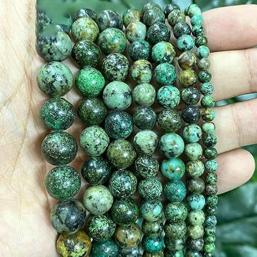 Natursteinperlen, Jaspis, Amazonit, Türkis, Achate, runde Perlen zur Schmuckherstellung, DIY-Armband, Ohrringe, 4/6/8/10/12 mm, afrikanische Türkise, 12 mm, ca. 30 Stück Natursteinperlen, Jaspis, Amazonit, Türkis, Achate, runde Perlen zur Schmuckherstellung, DIY-Armband, Ohrringe, 4/6/8/10/12 mm, afrikanische Türkise, 12 mm, ca. 30 Stück von QPFNEI
