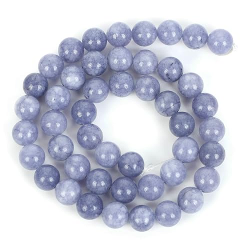 Natursteinperlen, Malachit, Amazonit, Achat, Tigerauge, Türkis, Kristallperlen zur Schmuckherstellung, DIY-Armbänder, Zubehör – Angelitstein – 6 mm – ca. 60 Stück von QPFNEI