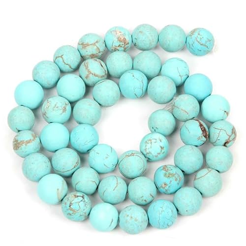 Natursteinperlen, Malachit, Amazonit, Achat, Tigerauge, Türkis, Kristallperlen zur Schmuckherstellung, DIY-Armbänder, Zubehör – Blaue Türkise – 12 mm – ca. 30 Stück von QPFNEI