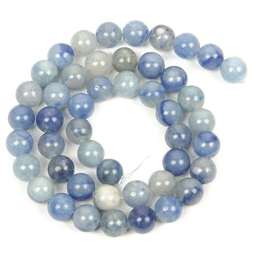 Natursteinperlen, Malachit, Amazonit, Achat, Tigerauge, Türkis, Kristallperlen zur Schmuckherstellung, DIY-Armbänder, Zubehör – Blauer Aventurin, Jade – 12 mm – ca. 30 Stück von QPFNEI