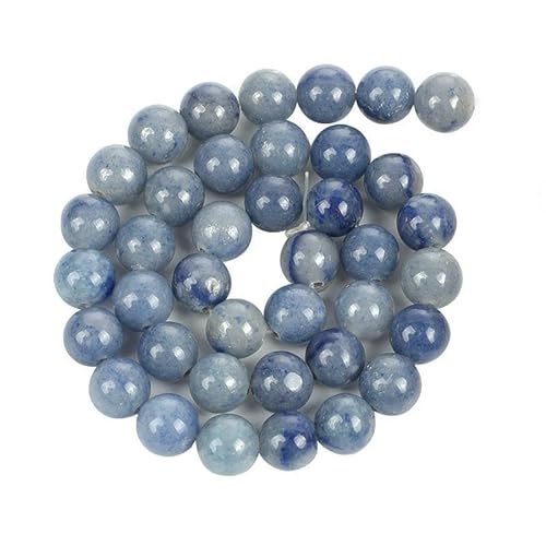 Natursteinperlen, Malachit, Amazonit, Achat, Tigerauge, Türkis, Kristallperlen zur Schmuckherstellung, DIY-Armbänder, Zubehör – Blauer Aventurin – 12 mm – ca. 30 Stück von QPFNEI
