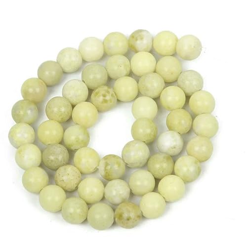 Natursteinperlen, Malachit, Amazonit, Achat, Tigerauge, Türkis, Kristallperlen zur Schmuckherstellung, DIY-Armbänder, Zubehör – Gelbe Senfperlen – 12 mm – ca. 30 Stück von QPFNEI