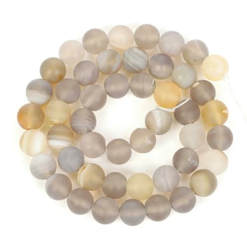 Natursteinperlen, Malachit, Amazonit, Achat, Tigerauge, Türkis, Kristallperlen zur Schmuckherstellung, DIY-Armbänder, Zubehör – Grau gestreifter Achat – 12 mm – ca. 30 Stück von QPFNEI