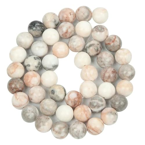 Natursteinperlen, Malachit, Amazonit, Achat, Tigerauge, Türkis, Kristallperlen zur Schmuckherstellung, DIY-Armbänder, Zubehör – Pink Zebra – 12 mm – ca. 30 Stück von QPFNEI