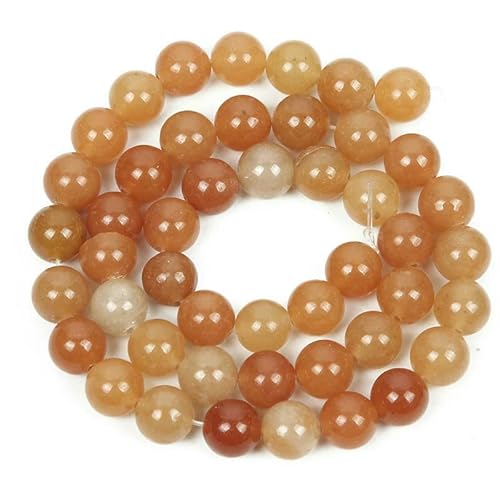 Natursteinperlen, Malachit, Amazonit, Achat, Tigerauge, Türkis, Kristallperlen zur Schmuckherstellung, DIY-Armbänder, Zubehör – Roter Aventurin – 4,0 mm – ca. 90 Stück von QPFNEI