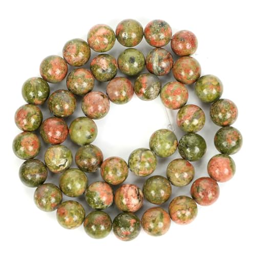 Natursteinperlen, Malachit, Amazonit, Achat, Tigerauge, Türkis, verkrustete Kristallperlen zur Schmuckherstellung, DIY-Armbänder, Zubehör, Unakit, 12 mm, ca. 30 Stück Natursteinperlen, Malachit, Amazonit, Achat, Tigerauge, Türkis, verkrustete Kristallperlen zur Schmuckherstellung, DIY-Armbänder, Zubehör, Unakit, 12 mm, ca. 30 Stück von QPFNEI