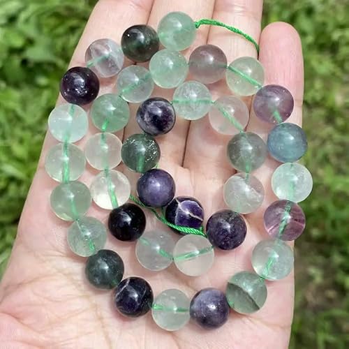 Natursteinperlen 4 6 8 10 mm Tigerauge Lava Amethyst Grün Dongling Perle Schmuckherstellung DIY Armband Halskette-Fluorit-4,0 mm 84 bis 90 Perlen von QPFNEI