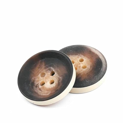 Neue 10 Stück Harzknöpfe mit 4 Löchern, Nähzubehör, Größe komplett für Kleidung, dekorative Knöpfe, handgefertigt, DIY-NK048-14-18 mm von QPFNEI