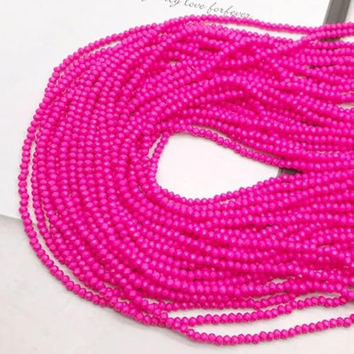 Neue 2 x 3,0 mm färbende lose Abstandshalter, tschechische Perlen, Kristall, facettierte Rondell-Glasperlen zur Schmuckherstellung, Schmuck, DIY-Zubehör, 29, 2 mm – 2 x 3,0 mm, ca. 160 Stück von QPFNEI