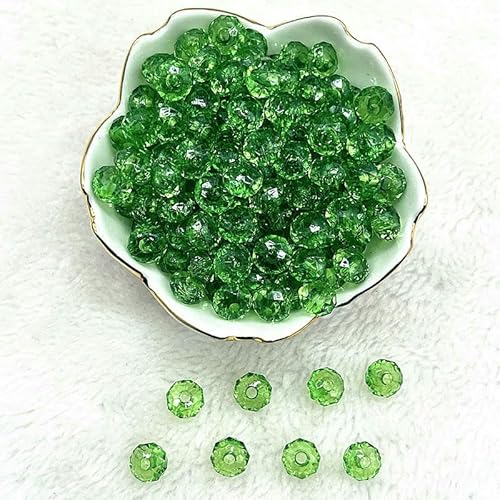 Neue 6/8/10 mm transparente facettierte flache Acrylperlen, lose Abstandsperlen für die Schmuckherstellung, DIY-Zubehör für handgefertigte Armbänder, 07–8 mm (50 Stück) von QPFNEI