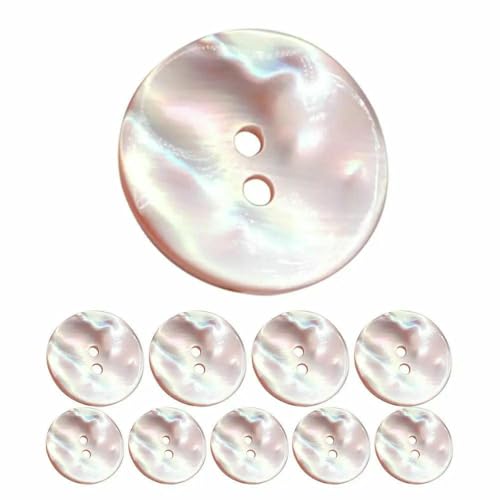 Perlmuttknopf zum Nähen, 10 Stück, Kleidung, Perlmuttknopf, runde Quiltknöpfe, Jacken-Muschelknöpfe, 2-Loch-Design, Typ C, 20 mm Perlmuttknopf zum Nähen, 10 Stück, Kleidung, Perlmuttknopf, runde Quiltknöpfe, Jacken-Muschelknöpfe, 2-Loch-Design, Typ C, 20 mm von QPFNEI