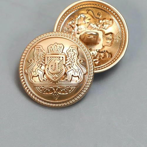 Retro-Gold-Metallknöpfe für Anzugmäntel, Nähzubehör, Nähknöpfe für Kleidung, britischer Stil, 10 Stück, 15–25 mm, 2025, Neu, 5–23,0 mm, 10 Stück Retro-Gold-Metallknöpfe für Anzugmäntel, Nähzubehör, Nähknöpfe für Kleidung, britischer Stil, 10 Stück, 15–25 mm, 2025, Neu, 5–23,0 mm, 10 Stück von QPFNEI
