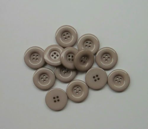 Runde Harzknöpfe, 4 Löcher, zum Nähen von Mänteln, Scrapbooking, Heimwerken, 15 mm, 18 mm, 20 mm, 23,0 mm, 25 mm, 28 mm, 30 mm, 34,0 mm, 38 mm-14 Khaki-23,0 mm, 10 Stück von QPFNEI