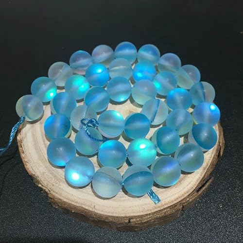 Runde lose Perlen zur Schmuckherstellung, matt AB, österreichischer Kristall, glitzernder Mondstein, DIY-Armband, 15-Zoll-Stränge, 6 mm, 8 mm, 10 mm-blau-10 mm 35 Stück von QPFNEI