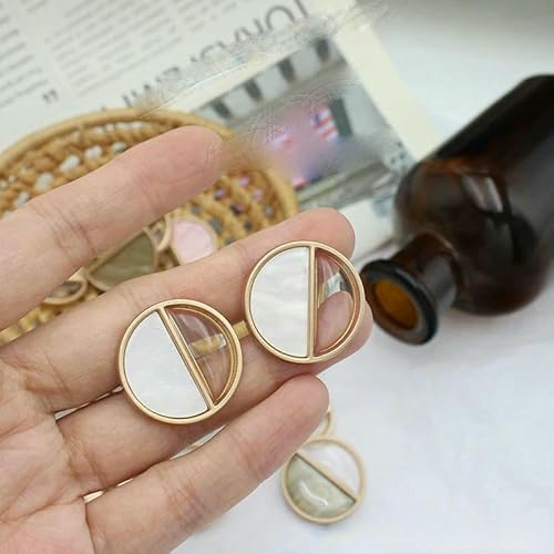 Runde transparente Metallknöpfe für Damenjacken, Anzüge, Mäntel, Hemden, zum Nähen von Handarbeiten, Pullovern, Kleidern, Zubehör, Weiß, 40L, 25,0 mm, 5 Stück von QPFNEI