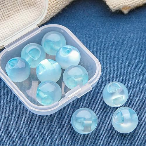 Schnallenknopf für Cheongsam-Tang-Anzug, Hanfu, Perlglanz, teilweises Loch, Jade-Imitat aus Harz, lose Perlenkugel, 11 mm, 20 Stück, Hellblau, 11 mm Schnallenknopf für Cheongsam-Tang-Anzug, Hanfu, Perlglanz, teilweises Loch, Jade-Imitat aus Harz, lose Perlenkugel, 11 mm, 20 Stück, Hellblau, 11 mm von QPFNEI