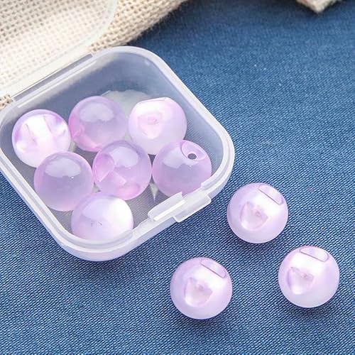Schnallenknopf für Cheongsam-Tang-Anzug, Hanfu, Perlglanz, teilweises Loch, Jade-Imitat aus Harz, lose Perlenkugel, 11 mm, 20 Stück, Hellviolett, 11 mm Schnallenknopf für Cheongsam-Tang-Anzug, Hanfu, Perlglanz, teilweises Loch, Jade-Imitat aus Harz, lose Perlenkugel, 11 mm, 20 Stück, Hellviolett, 11 mm von QPFNEI