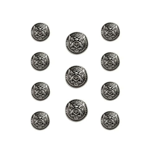 Set Metallknöpfe im britischen Stil mit Schild für Anzug, Blazer, Jacke, Sportmantel, Basteln, Stoffkleidung, K-18–23,0 mm von QPFNEI