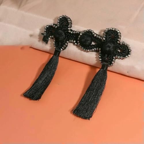 Stoff im chinesischen Stil Quaste Platte Schnalle Langer Schwanz Handperlen Dekorative Knöpfe National Tide DIY Kleidung Chinesischer Knotenknopf-7 von QPFNEI