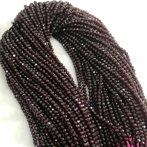 Stränge, 2 mm, 3,0 mm, Amethyst-Lila-Perlen, Hydro, runde facettierte Kristall-Abstandshalter, Glasperlen, Armband, DIY-Schmuckherstellung,Hydro35.Granat, 3,0 mm (ca. 600 Stück) von QPFNEI