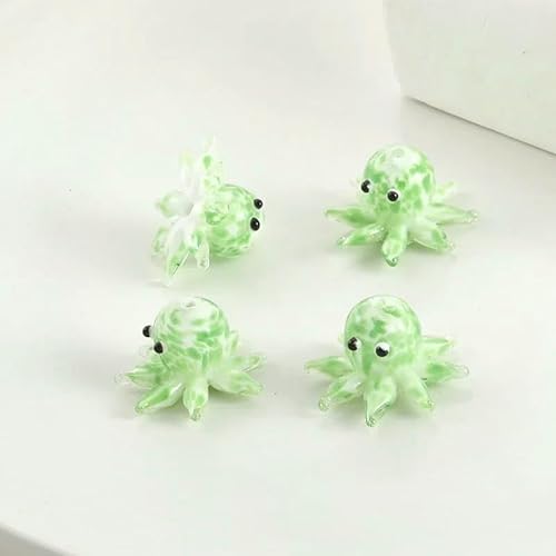 Stück 22 x 15 mm süße Oktopus-Lampwork-Perlen zur Herstellung von Ozeanschmuck, mehrfarbige Punkte, lose Abstandshalter-Glasperlen, DIY-Armbänder, Grün, 22 x 15 mm, 2 Stück Stück 22 x 15 mm süße Oktopus-Lampwork-Perlen zur Herstellung von Ozeanschmuck, mehrfarbige Punkte, lose Abstandshalter-Glasperlen, DIY-Armbänder, Grün, 22 x 15 mm, 2 Stück von QPFNEI