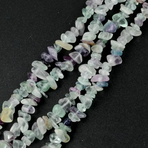 Unregelmäßige Freeform-Chip-Kiesperlen, Naturstein, Amethyste, Tigerauge-Perlen zur Schmuckherstellung, 3–5–8–12 mm, DIY-Halskette, 40,6 cm, Fluorit, 5–8 mm, 40,6 cm von QPFNEI