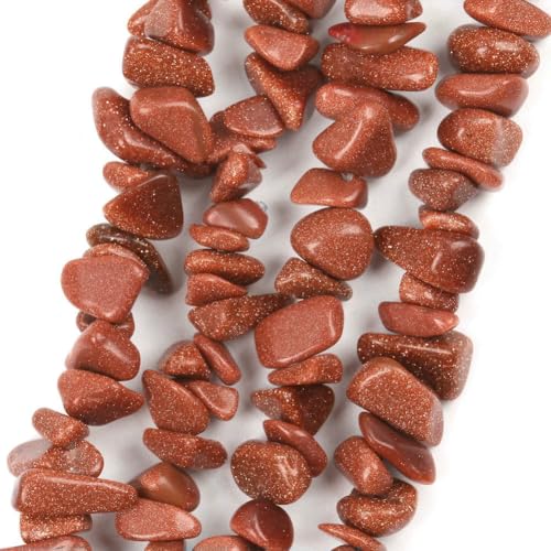 Unregelmäßige Freeform-Chip-Kiesperlen, Naturstein, Amethyste, Tigerauge-Perlen zur Schmuckherstellung, 3–5–8–12 mm, DIY-Halskette, 40,6 cm, Goldsandstein, 3–5 mm, 40,6 cm von QPFNEI
