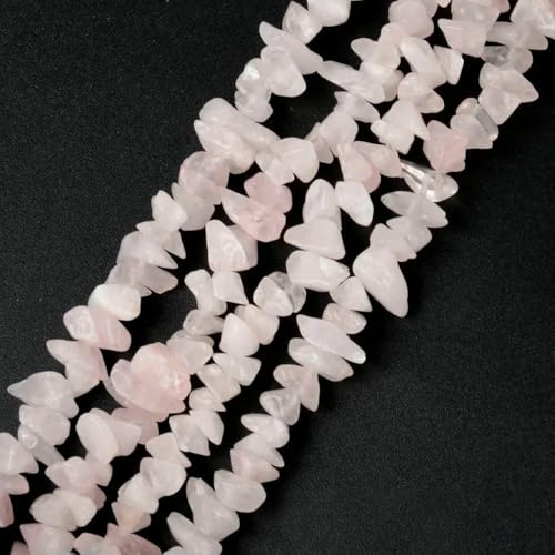 Unregelmäßige Freeform-Chip-Kiesperlen, Naturstein, Amethyste, Tigerauge-Perlen zur Schmuckherstellung, 3–5–8–12 mm, DIY-Halskette, 40,6 cm, Rosenquarz, 3–5 mm, 40,6 cm von QPFNEI