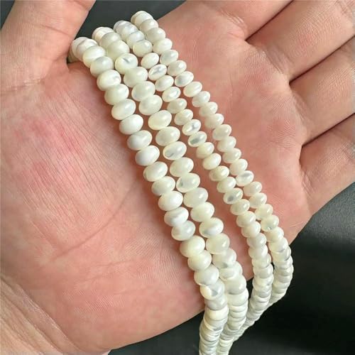 Weiße Perlmutt-Muschelperlen, Reisform, Herz, natürliche Muschel, Röhrenblatt, Rondelle-Perlen zur Schmuckherstellung, DIY, 15 Zoll, 8 Rondelle, 5 x 8 mm Weiße Perlmutt-Muschelperlen, Reisform, Herz, natürliche Muschel, Röhrenblatt, Rondelle-Perlen zur Schmuckherstellung, DIY, 15 Zoll, 8 Rondelle, 5 x 8 mm von QPFNEI