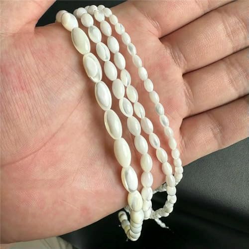 Weiße Perlmutt-Muschelperlen, Reisform, Herz, natürliche Muschel, Röhrenblatt, Rondelle-Perlen zur Schmuckherstellung, DIY, 15 Zoll - 13 Reis 3 x 5 mm Weiße Perlmutt-Muschelperlen, Reisform, Herz, natürliche Muschel, Röhrenblatt, Rondelle-Perlen zur Schmuckherstellung, DIY, 15 Zoll - 13 Reis 3 x 5 mm von QPFNEI