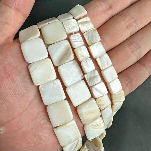 Weiße Perlmutt-Muschelperlen, Reisform, Herz, natürliche Muschel, Röhrenblatt, Rondelle-Perlen zur Schmuckherstellung, DIY, 15 Zoll - 45 Quadrat, 15 mm Weiße Perlmutt-Muschelperlen, Reisform, Herz, natürliche Muschel, Röhrenblatt, Rondelle-Perlen zur Schmuckherstellung, DIY, 15 Zoll - 45 Quadrat, 15 mm von QPFNEI
