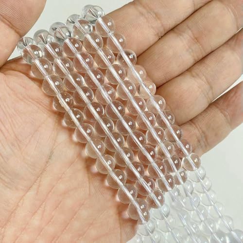 Weiße transparente natürliche Quarzkristallglas-Distanzperlen zur Schmuckherstellung, Armband, Halskette, Zubehör-Nr. 34 K9-Kristall von QPFNEI