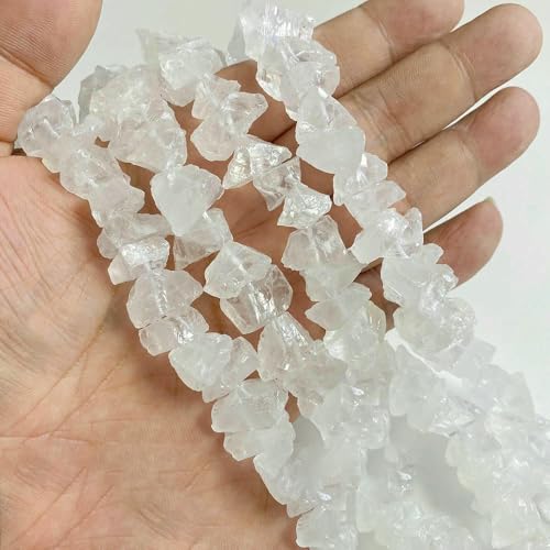 Weiße transparente natürliche Quarzkristallglas-Lose Abstandsperlen für die Schmuckherstellung Armband Halskette Zubehör-Nr. 10 Naturquarz von QPFNEI