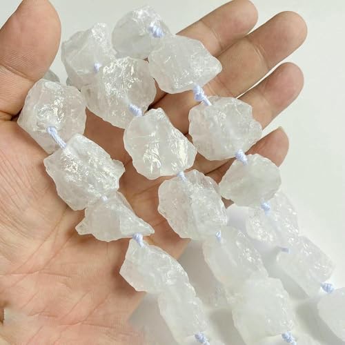 Weiße transparente natürliche Quarzkristallglas-Lose Abstandsperlen für die Schmuckherstellung Armband Halskette Zubehör-Nr. 11 Naturquarz von QPFNEI