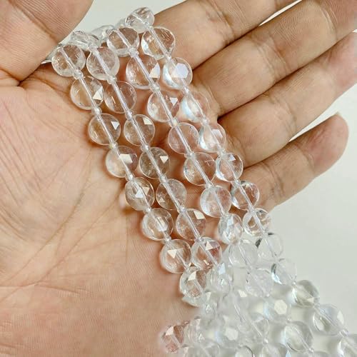 Weiße transparente natürliche Quarzkristallglas-Lose Abstandsperlen für die Schmuckherstellung Armband Halskette Zubehör-Nr. 18 Naturquarz von QPFNEI