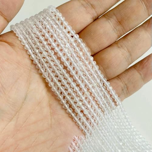Weiße transparente natürliche Quarzkristallglas-Lose Abstandsperlen für die Schmuckherstellung Armband Halskette Zubehör-Nr. 2 Naturquarz Weiße transparente natürliche Quarzkristallglas-Lose Abstandsperlen für die Schmuckherstellung Armband Halskette Zubehör-Nr. 2 Naturquarz von QPFNEI