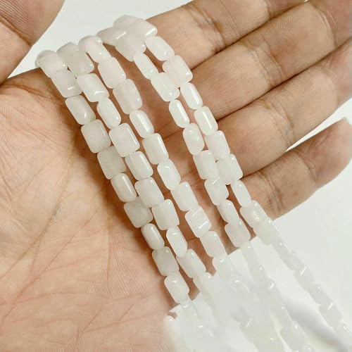 Weiße transparente natürliche Quarzkristallglas lose Abstandsperlen für Schmuckherstellung Armband Halskette Zubehör-Nr. 30 Naturquarz von QPFNEI