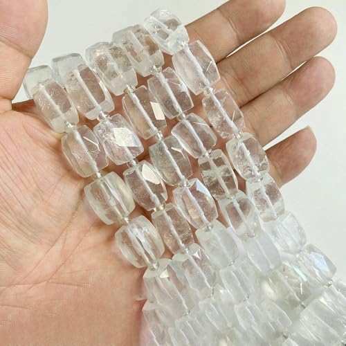 Weiße transparente natürliche Quarzkristallglas-lose Abstandsperlen zur Schmuckherstellung, Armband, Halskette, Accessoire-Nr. 13, natürlicher Quarz von QPFNEI
